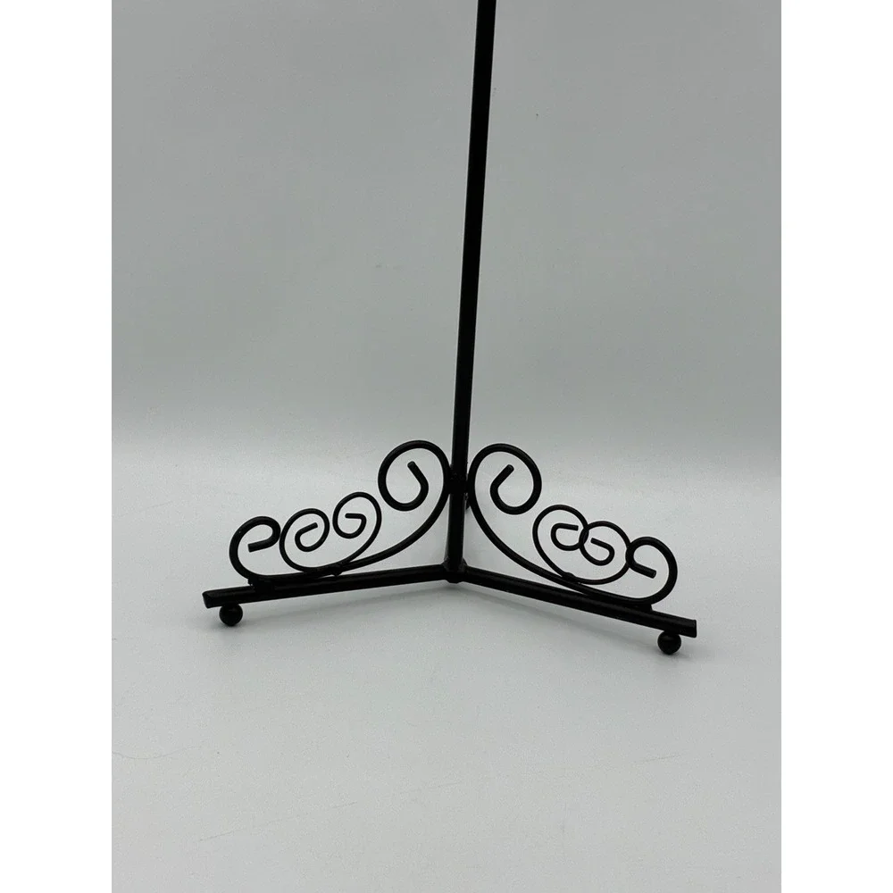 Black Metal Rotating Jewelry Display Tower Stand 16 Hooks